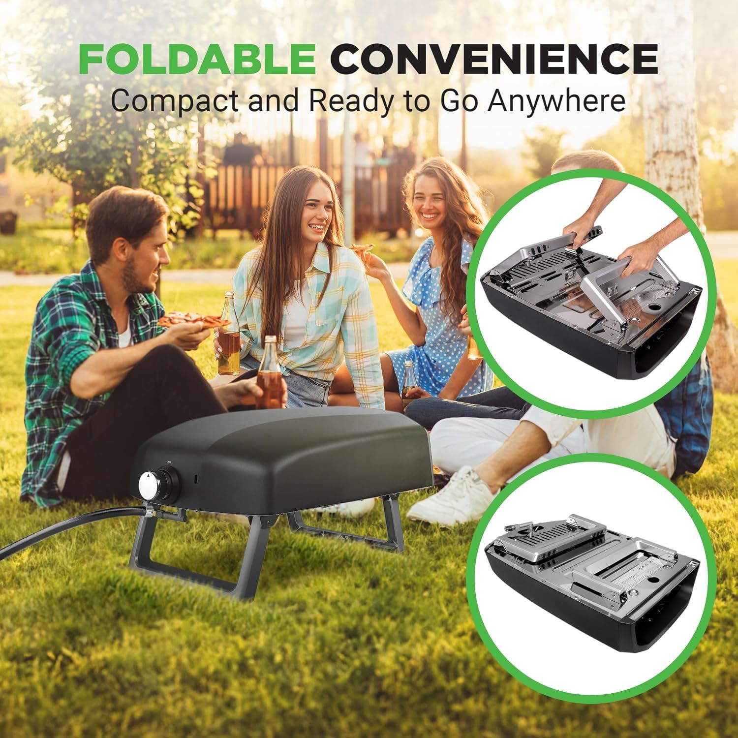 Electronic ignition control on portable gas pizza oven Canada — one-click start